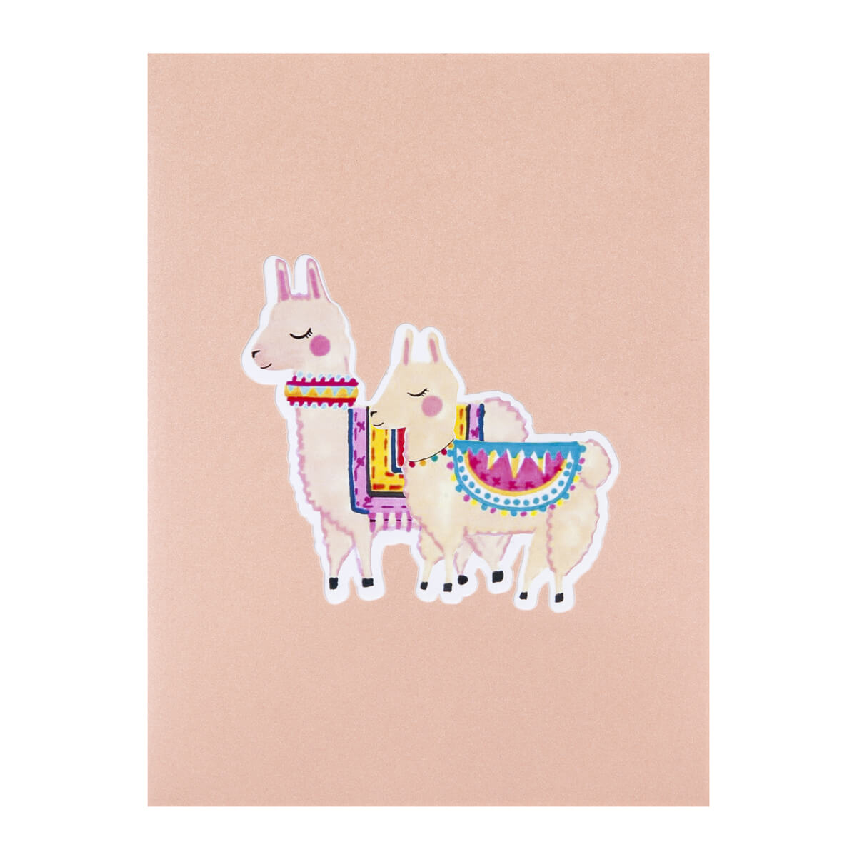 Llama Birthday Card - Llama Pop Up Card featuring 2 3D Llamas - Cover Image