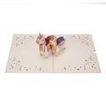 Load image into Gallery viewer, Llama Birthday Card - Llama Pop Up Card featuring 2 3D Llamas - Card Open View From Above
