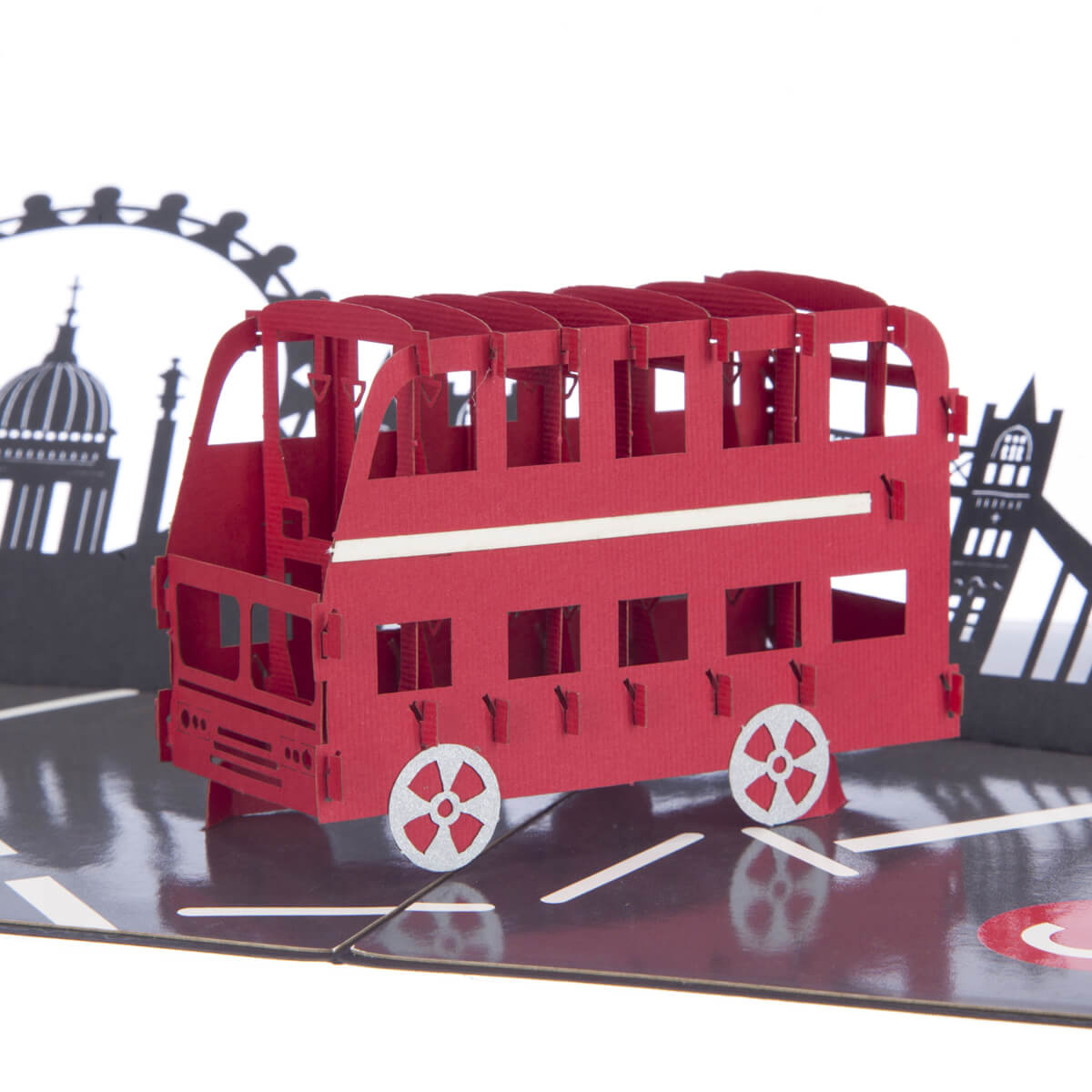 London Bus with London skyline 3D Pop Up Card