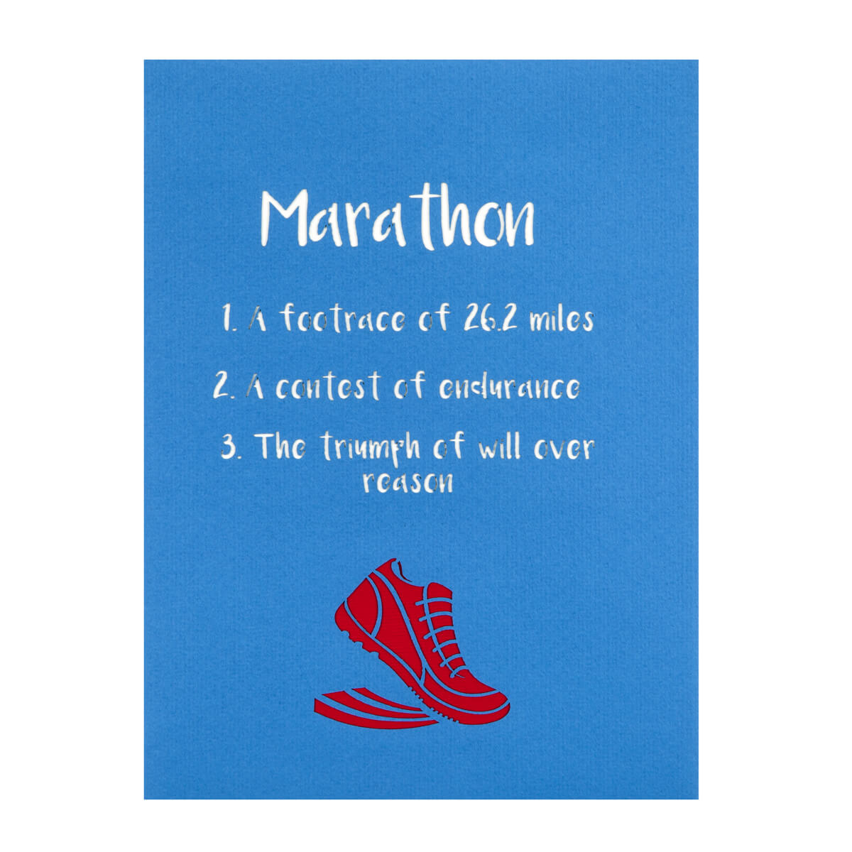 close up image of London Marathon Pop Up Card, gift for marathon runners