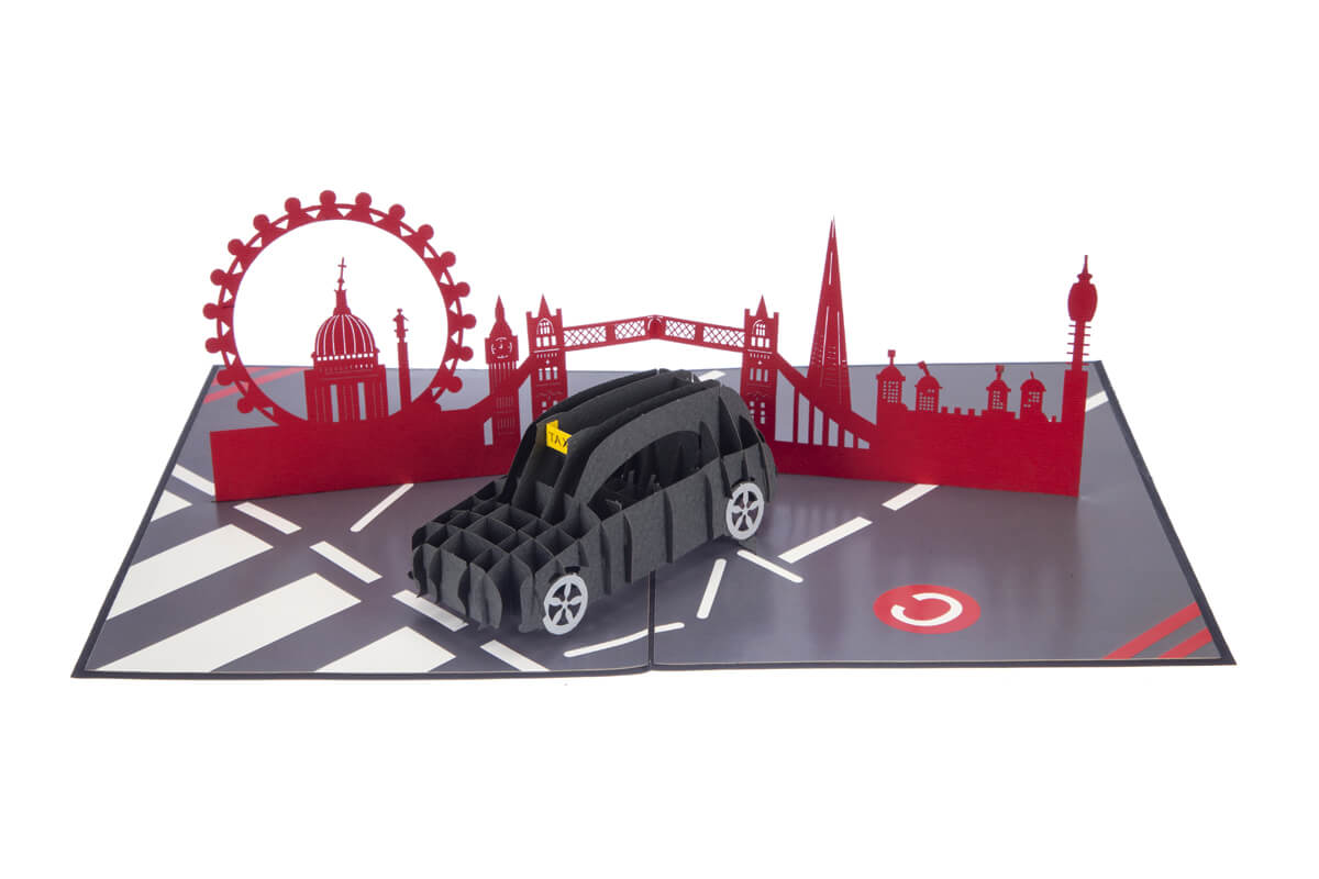 London Taxi souvenir 3D card fully open