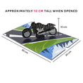 Load image into Gallery viewer, Harley Davidson Motorbike Pop Up Card - Dimensions Image - Pop Up Is Approximately 10cm high
