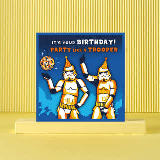 Original Stormtrooper Funny Birthday Card For Adults - Card Reads 'It's Your Birthday, Party Like A Trooper'