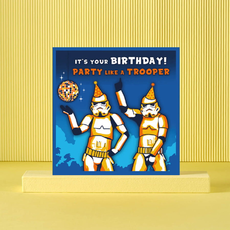 Original Stormtrooper Funny Birthday Card For Adults - Card Reads 'It's Your Birthday, Party Like A Trooper'