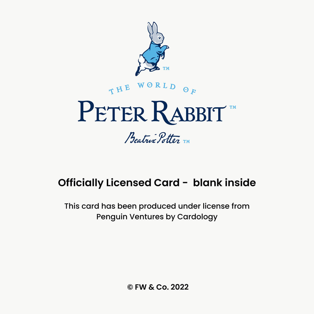 officially licensed disclaimer.  This Peter Rabbit Birthday Pop Up Card has been produced under official license from Penguin Ventures by Cardology