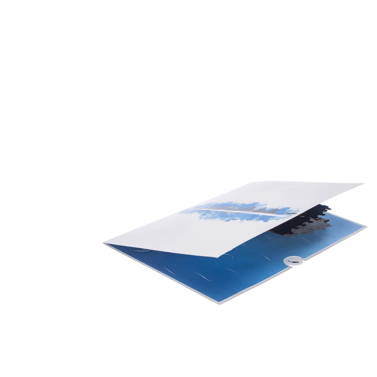 Rowing Pop Up Card - 8 Rowers Men and Women - Slightly Open 45 Degrees On White Background