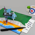 Load image into Gallery viewer, image of spitfire pop up card slide out note card where you can write your message
