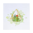 Load image into Gallery viewer, Terrarium Pop Up Card - Card Cover Image - White Card with watercolour image of succulent plants
