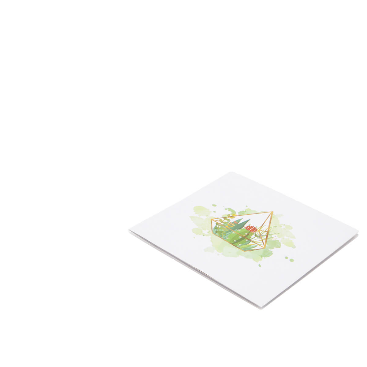 Terrarium Pop Up Card - Card Fully Closed on a white surface