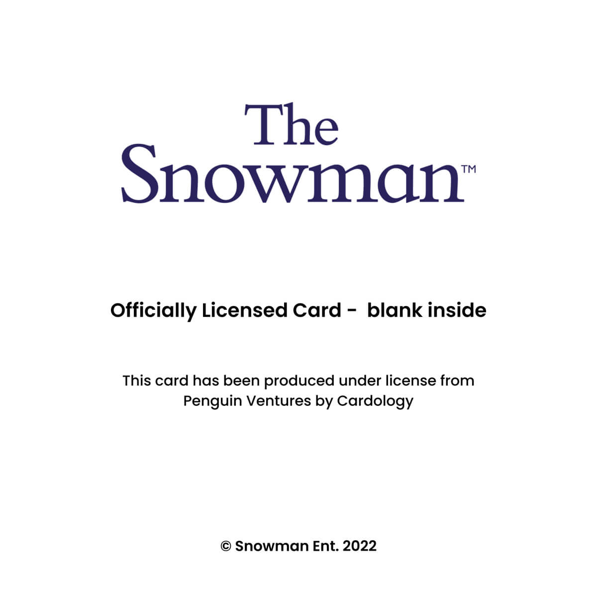 The Snowman Christmas Pop Up Card - Officially Licensed Card - Blank Inside - Card has been produced under license from Penguin Ventures by Cardology