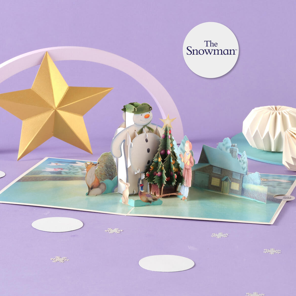 The Snowman Christmas Pop Up Card - Lifestyle Image