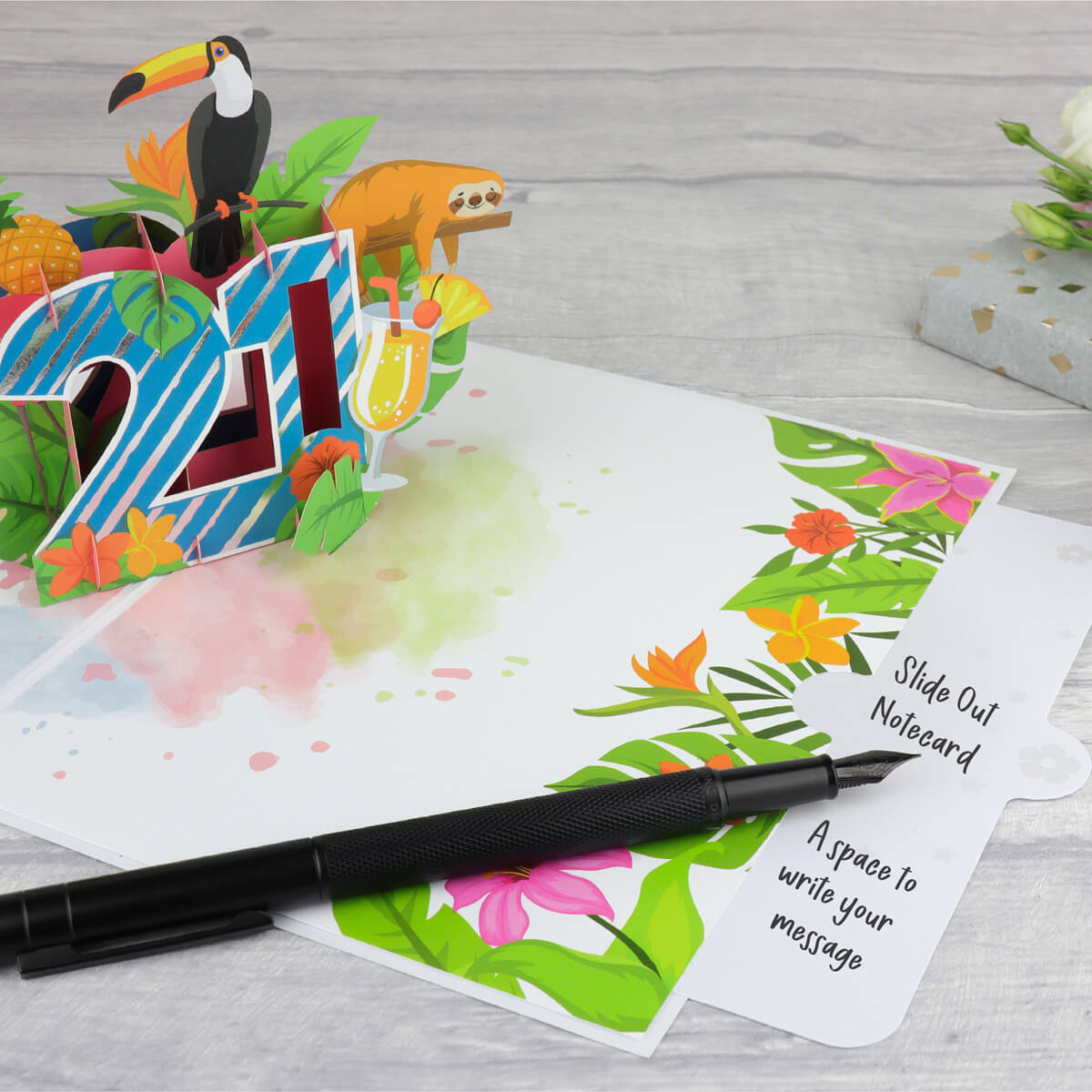 21st Birthday Tropical Pop Up Card