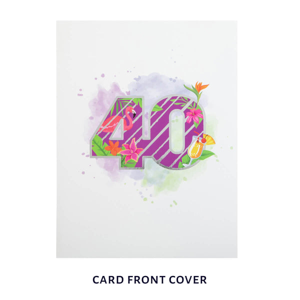 40th Birthday Tropical Pop Up Card - Image 2