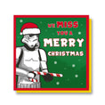 Load image into Gallery viewer, Original Stormtrooper Christmas Card Funny - Card reads'We MISS you a Merry Christmas'
