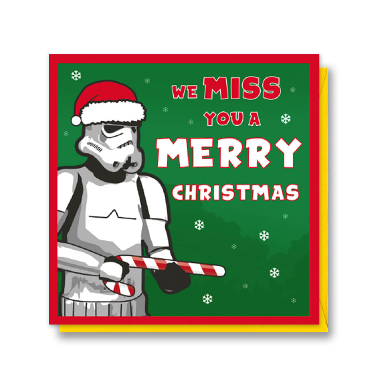 Original Stormtrooper Christmas Card Funny - Card reads'We MISS you a Merry Christmas'