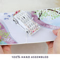 Load image into Gallery viewer, Wedding Car Pop Up Card - Hands Holding Card Open
