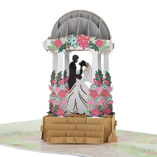 Wedding Pagoda Pop Up Card Close Up Image by Cardology