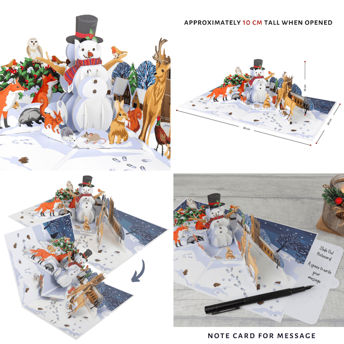 Winter Woodland Pop Up Card included in Christmas Card Pack of 10 which offers great value with 20% off individual prices